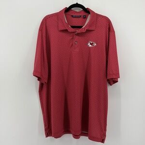 Cutter & Buck Mens Kansas City‎ Chiefs Golf Polo Shirt XL Red Geometric Pattern